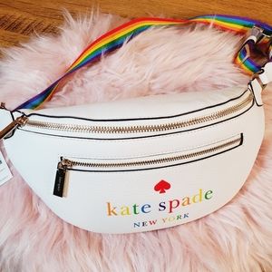 Belt bag white dive dove rainbow pride collection kate spade Leila fanny bag